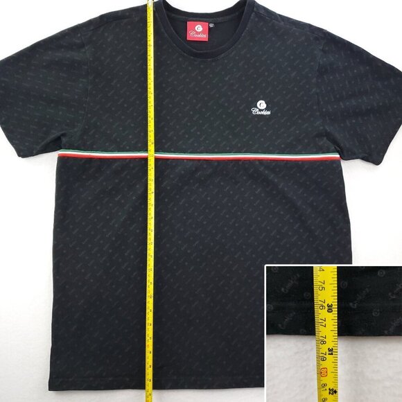 Cookies Berner Presidio Shirt All Over Pattern Striped Piping Men's 2XL - Picture 9 of 12